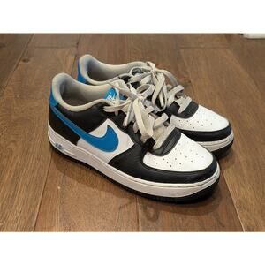 Nike Air Force 1 Low size 6.5Y Shoes FN8008 001 White Black Photo Blue GUC